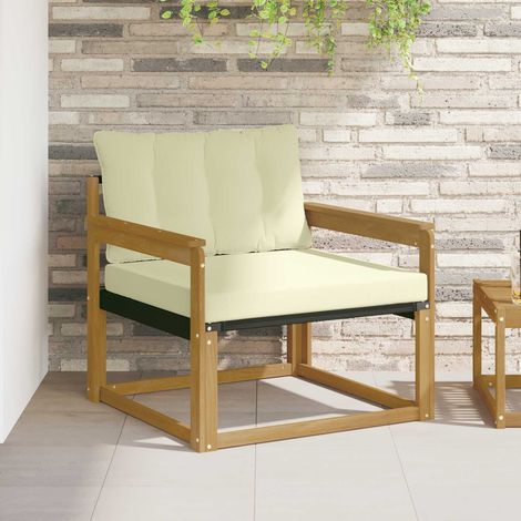 Teenpull – Outdoor-Sofagarnitur Massives Akazienholz und Textilene Weiß (1/5)