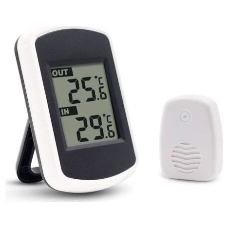 Thermomètre numérique sans fil LCD pour intérieur et extérieur – Capteur de température compact et précis, idéal pour maison, chambre à coucher et bureau (1/5)