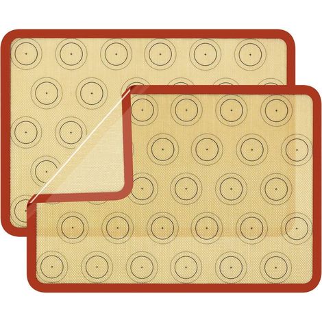 Tapis De Cuisson En Silicone - Non Stick - Pour Macarons Gateaux Et Patisseries - Résistant À -40 °C À 260 °C - Lot De 2 (1/5)