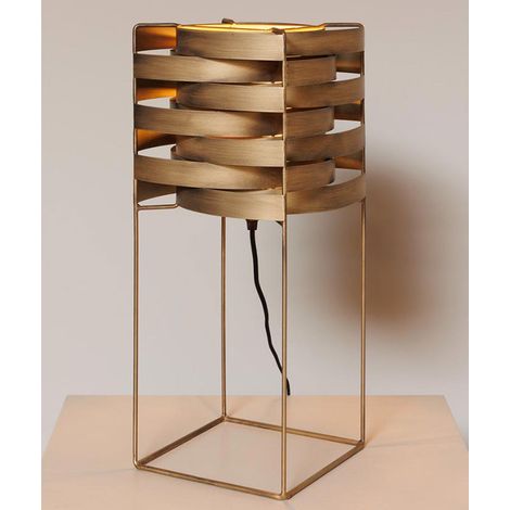 Lampe à Poser Sculpture Spiridon en Fer Doré Antique 50x20cm (1/5)