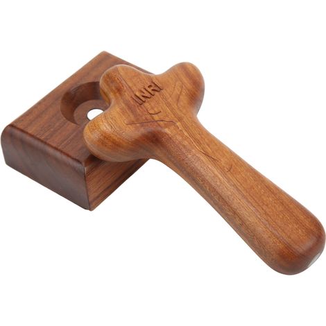 Tischdekoration aus Holzkreuz, handgefertigt, oberflächenpoliert, robust und langlebig, australisches Rosenholz, rustikales Kreuzornament, groß (1/5)