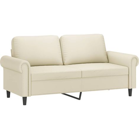 Canapé  Sofa à 2 places Crème 140 cm Similicuir