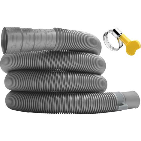 Rallonge pour lave-linge, tuyau d'évacuation pliable pour camping-car avec adaptateur réglable, tuyau d'évacuation peu encombrant pour lave-linge universel, caravane, 2 m (1/5)