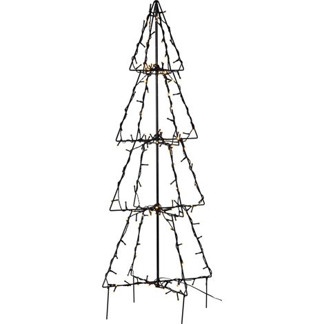 EGLO LED Weihnachtsbaum mit Erdspieß, Weihnachtsbeleuchtung außen, beleuchtete Weihnachtsdeko outdoor, Gartendeko Weihnachten mit Kabel, Metall in Schwarz, warmweiß, 90 cm (1/4)