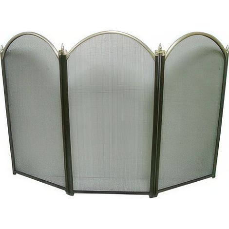 Parascintille per Camino a 3 Pannelli 98,5 x 1,5 x 61 cm Argento con Cerniera