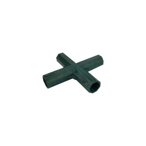 Set mit 4 Eckverbindern für Gartenrahmen – Rohrverbinder – Eckverbinder für Gewächshäuser und Möbelgestelle – 16 mm Innendurchmesser (flach, 4-fach) – Crezuo (1/4)
