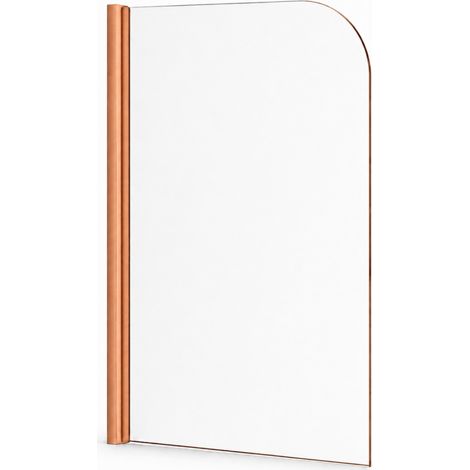 OTITEC Pare-baignoire MURANO 80 x 140 cm cuivre brossé verre transparent 6 mm (1/3)