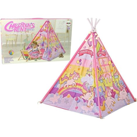 Tenda per bambini Effetti luminosi Pony Unicorni Rosa