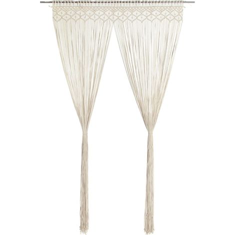 vidaXL Macrame Curtain 140x240 cm Cotton