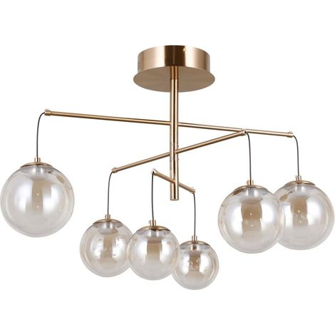 Lámpara colgante LED Velada color oro ALU italux PND-34381-6-HBR (1/2)