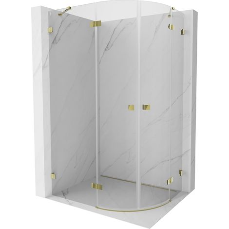 Mexen Lunar Duschkabine halbkreis schwenkbar links 90 x 70 cm, transparent, gold - 833-090L-070P-50-00 (1/5)