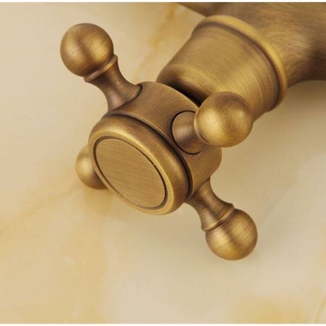 Robinet mural vintage à eau froide pour salle de bain, toilettes, lavabo, baignoire, robinets en laiton pour jardin, terrasse, serpillère, piscine (1/4)