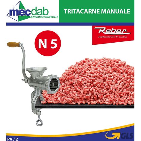 Tritacarne Manuale Reber 8680 N (N. 5) Modello Compatto Made in Italy