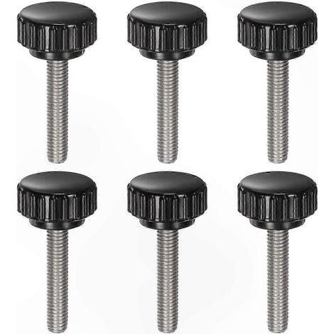 Lot de 6 vis à tête ronde M6 x 30mm en acier inoxydable, poignées moletées pour montage rapide et pratique (1/4)