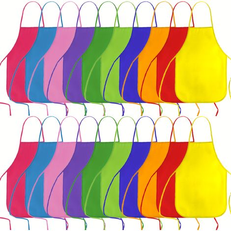 Lot de 20 tabliers de peinture – Tabliers en polyester non tissé pour les activités artistiques, manuelles et de peinture (jetables) (1/5)