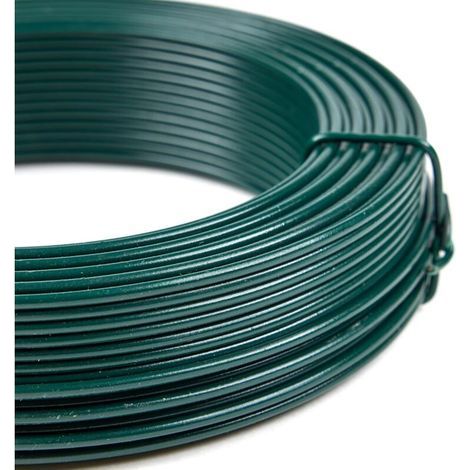 Fil de tension métallique vert plastifié , rouleau de 50 m , 0,45 mm , pour clôture , jardin , bricolage