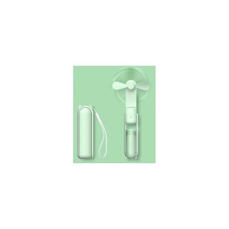 Ventilatore tascabile, mini ventilatore portatile, batteria ricaricabile tramite USB [14-21 ore], ventilatore personale pieghevole e silenzioso con power bank, torcia elettrica - Verde menta