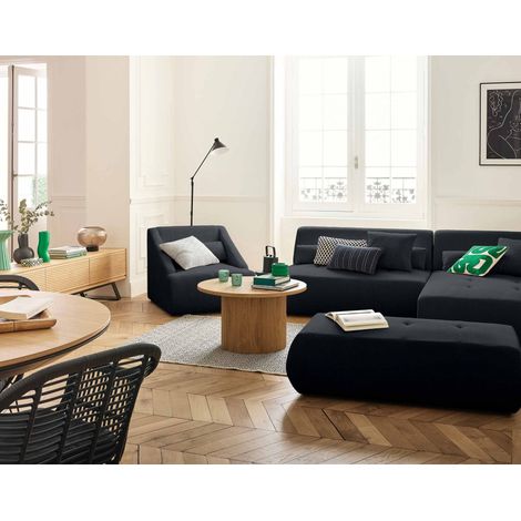 Onyx - 5-sitzer modulares ecksofa rechts - cord - schwarz