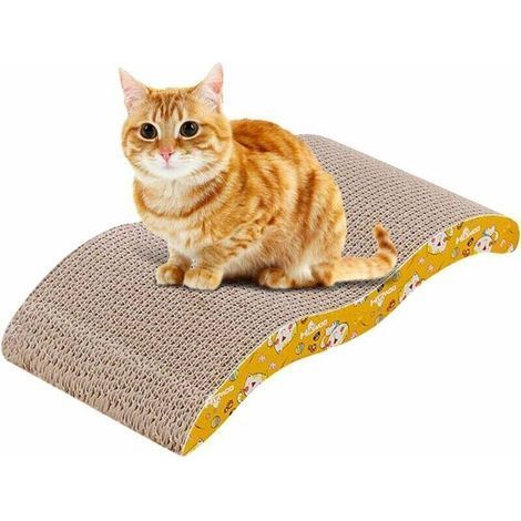 pair Griffoir pour Chats, Chat Griffoirs avec Herbe à Chat en Carton Recyclable Durable Rembourrage comme Canapé, Canapé-lit, au Noël pour Les Chats Mignons 44 x 21.5 x 7.5cm-Fei Yu (1/4)
