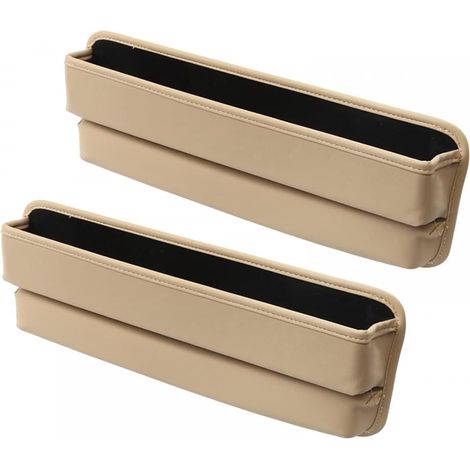 Remplisseur d'écart de siège auto 2 pièces, organiseur en cuir PU pour lunettes, clés, cartes, téléphone. (1/5)