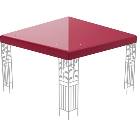 COSTWAY Toldo de Repuesto para Cenador de 300 cm x 300 cm, Toldo de Patio fácil de Montar con Cierre de Gancho y Velcro, Agujeros de Drenaje, Toldo de Pabellón de Poliéster (Vino) (1/5)