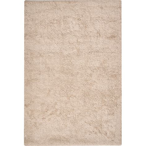 Alfombrilla de baño moderna de algodón forma rectangular 60 x 90 cm color liso accesorios de baño marrón claro Goela