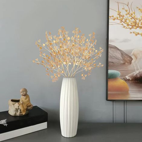 Set aus 68 m goldenen Kunststoffherzen, die Gras imitieren, aus Kunststoffmaterial und Metalldraht, faltbar zur Dekoration. (1/5)