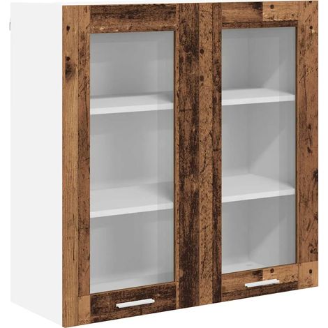 Armadio pensile moderno per uso interno 80 x 31 x 80 cm ampio spazio di archiviazione in legno ingegnerizzato legno vecchio 020053367