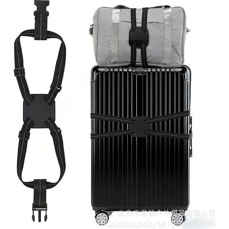 Set di 2 cinghie per bagagli, cintura elastica regolabile per valigie, che consente di aggiungere facilmente e in sicurezza un bagaglio extra durante i viaggi.