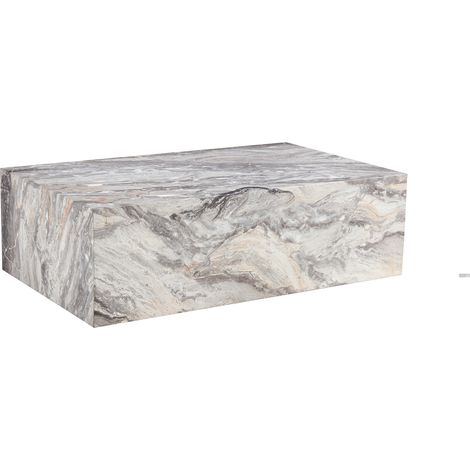 Mesa de centro rectangular gris efecto mármol 90 x 50 x 30 cm MDF (1/5)