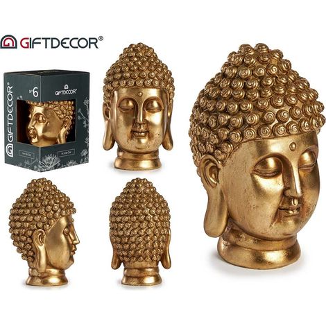 CABEZA BUDA DORADO 17x14x26 CM (1/2)
