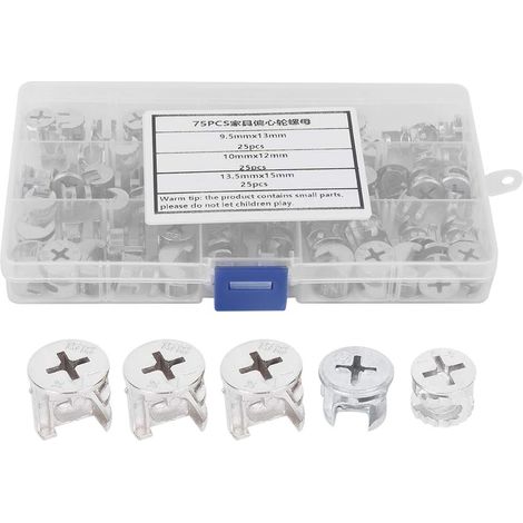 Serrures à Came Pour Meubles Écrous Excentriques à Roue 12mm 13mm 15mm Goujons à Came Kits d'Écrous Fixation à Came Raccords Connexion à Came Panneaux Bois Tiroirs Meubles Bureau Domestiques (1/5)