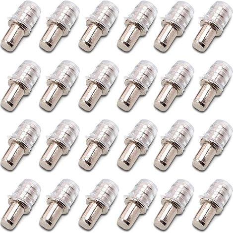BRAVIX 100 pièces Taquets D'étagère Support D'étagère Taquets à Enfoncer Taquet Support Tablette à Enfoncer 5 mm avec Manchon en Caoutchouc pour Étagère en Bois