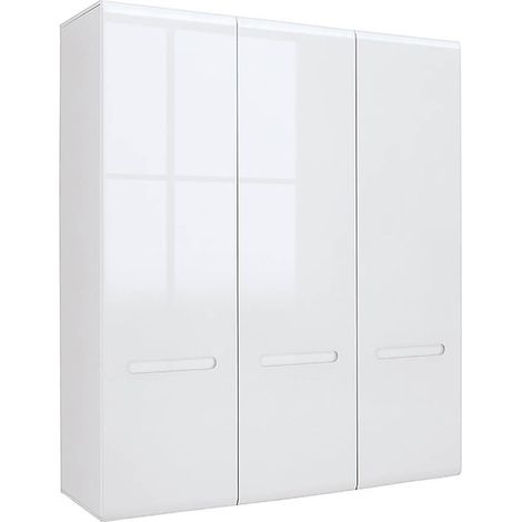 Armoire Placard à 4 portes ,coloris Blanc/Blanc haute brillance - Longueur 180 x Profondeur 57 x Hauteur 210 cm (1/4)