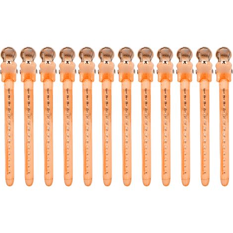 12 barrettes bec de canard grand angle d'ouverture pince plus serrée pratique coiffure durable rose doré (1/5)