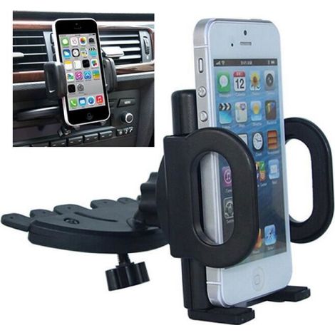 1 support universel rotatif pour fente CD de voiture, compatible iPhone et smartphones, fixation stable pour navigation GPS (1/4)
