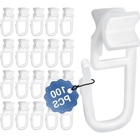 Crochets de rideau lot de 100 - glisseurs en X de 6 mm, silencieux et fiables pour tringles et rails (1/5)