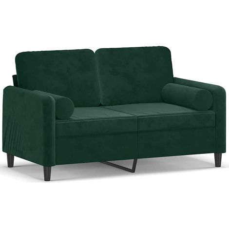 Maison Exclusive - Divano a 2 Posti con Cuscini Verde Scuro 120 cm in Velluto
