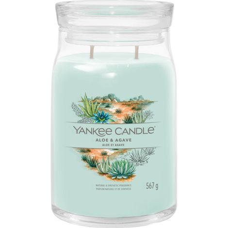 Vela Yankee Candle Signature en frasco grande, aloe y agave, 567 g (1/4)