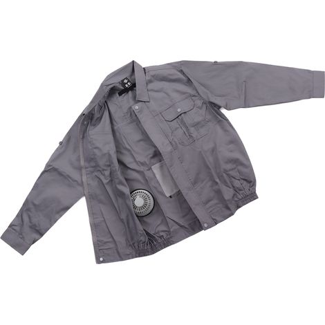 Veste ventilée rafraîchissante, dissipation thermique efficace, protection UV, vêtements climatisés avec ventilateurs pour travaux extérieurs sur les chantiers, XXXL gris clair (1/5)
