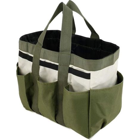 Sac de rangement pour outils de jardin, cabas à 8 poches, robuste, en tissu Oxford, idéal pour l'intérieur et l'extérieur. Cadeau parfait pour hommes et femmes. (1/5)