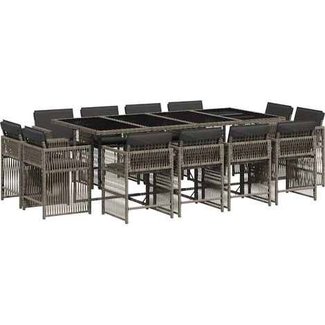 Maison Exclusive - Set comedor de jardín con cojines 13 pzas ratá