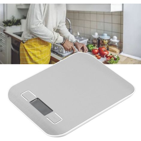 Kleine elektronische Waage, hochpräzise Küchenwaage aus Edelstahl zum Backen, elektronisches Wiegen. (1/5)