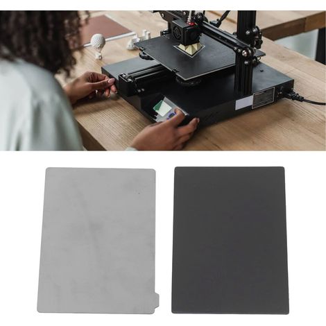 Plateforme magnétique en acier pour photopolymérisation de résine photosensible LCD, plaque magnétique double face en acier à ressort pour SLA/DLP, 135 x 80 mm (1/5)