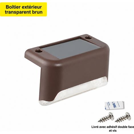 Lampe solaire d'escalier 1 LED RGB boîtier marron transparent 60 g marron rgb 60 g – Livraison gratuite