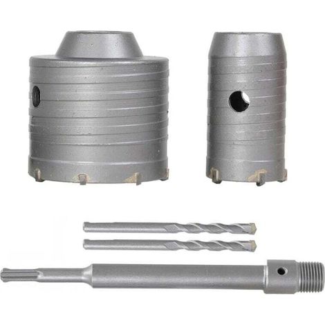 150-mm-Wandlochsäge, elektrisches Hammer-Wandlochsägen-Set, 22 x 200 mm Rundgriffverlängerung, Crezuo (1/4)