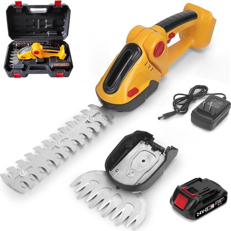 Sécateur électrique, outil de jardin sans fil, outil de taille 2-en-1, coupe-bordures électrique, 24 V (1 batterie), chargeur avec prise UE (1/5)