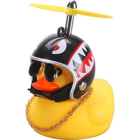 Spielzeugente Autodeko Armaturenbrett Entenküken Helm Propeller Puppenaufkleber Autozubehör Kind Erwachsene (1/5)