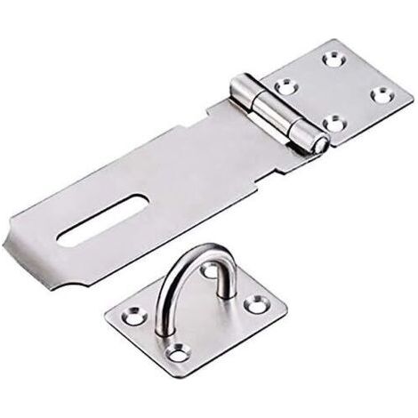 Moraillon de Cadenas en Acier Inoxydable, Heavy Duty Moraillon et Agrafe avec Vis, Fermoir de Porte Verrou de Porte Hangar Loquet Cadenas Agrafe..DEBUNS