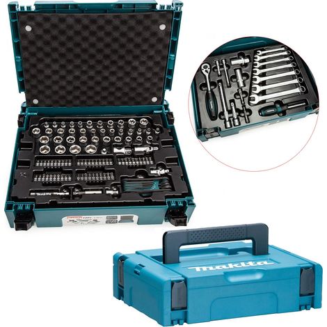 Makita 120PC Maintenance Service Kit Spanner Socket Screwdriver Set + 2x Makpac (1/5)